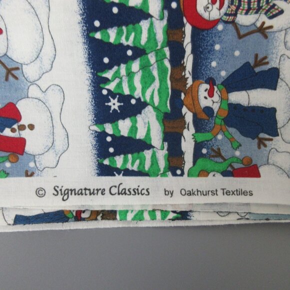 Fabric 45” x 1.5 Yards Winter Snowmen Trees Snow Signature Classics by Oakhurst - Picture 4 of 4